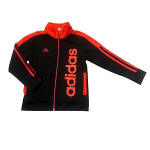 Adidas Black/Orange Active Full-Zip Sweatshirt Boys Size 6